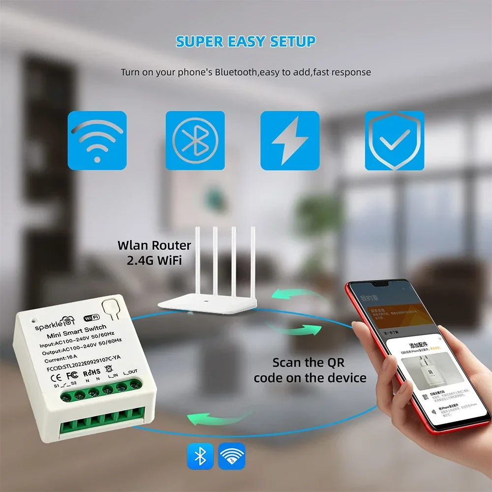16A Matter WIFI Smart Switch A - Home Automation Tutorial recension och pris